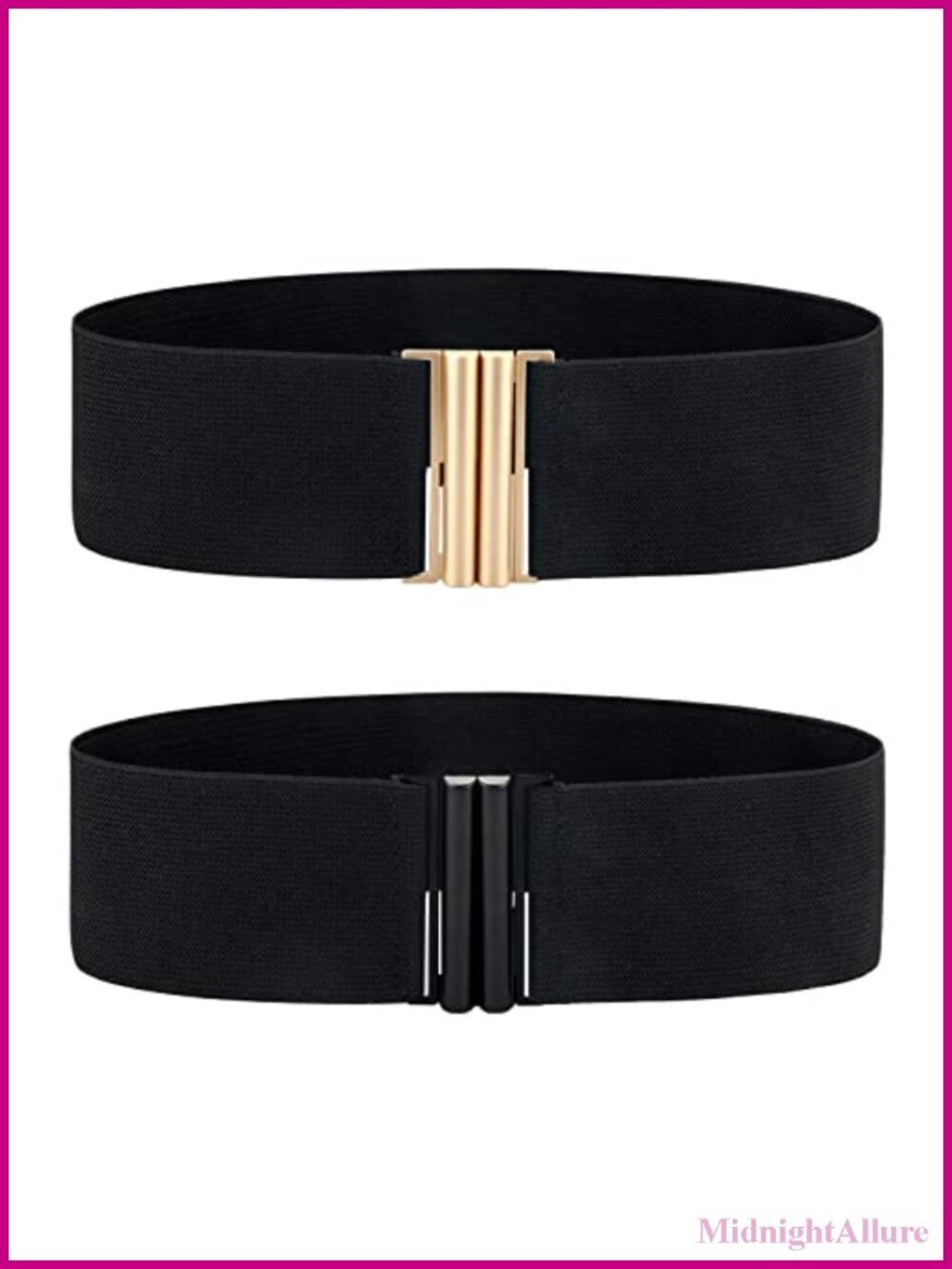 2 Pack Wide Elastic Cinch Belt Women Stretchy Waist Belt for Dresses